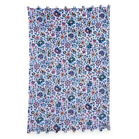 37854-q34 Vera Bradley Womens Fleece Plush Throw Blanket With Pom-poms Nwt