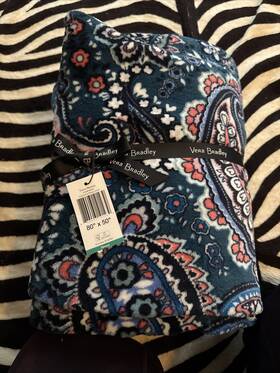 Vera Bradley 886003191439 New Throw Blanket Haymarket Paisley Jewel 80 X 50