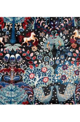 Vera Bradley 886003483350 White Horse Enchantment Blanket Velvet Plush Throw Peacock 80 Inch X50