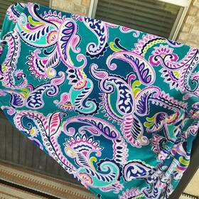 Vera Bradley 886003599150 Teal Waikiki Paisley Throw Blanket 80x50