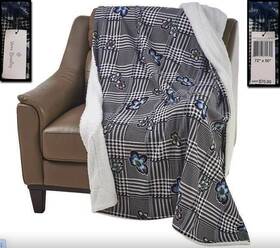 Vera Bradley 886003704691 Nwt Cozy Life Bedford Plaid Floral Jersey Throw Blanket 50 Inch X 72