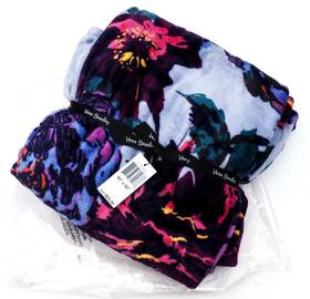 Vera Bradley 886003715666 Fleece Throw Blanket In Neon Blooms - 80 Inch X 50 Nwt