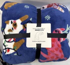 Vera Bradley 886003739624 New Catnip Christmas Fleece Throw Twin Blanket 50 X 80 In