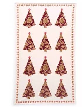 Vera Bradley 886003739655 Throw Blanket - Holiday Tree Cottage Cream Nwt Sealed