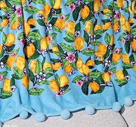 Vera Bradley 886003843703 Plush Throw Blanket 90 Inch X 50 Lemon Grove Lemons