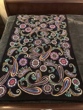 Vera Bradley 886003991534 Cozy Plush Throw Blanket Dreamer Paisley Black 80x50 Inch
