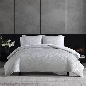 Ushsfn1262092 Vera Wang - King Duvet Cover Set Soft Cotton Bedding Illusion Grey