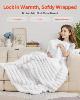 1524 Vevor 197988150084 Soft Throw Blanket 50 X 60 Inches / 1270 Mm Faux Fur Cozy Bed