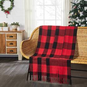 Vhc 840233921822 Harper Red Black Buffalo Check Woven Christmas Throw Blanket 50x60 Brands