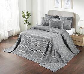 120lx120w Vhc Brands 85110 Waffle Weave Dark Grey Oversized King Blanket