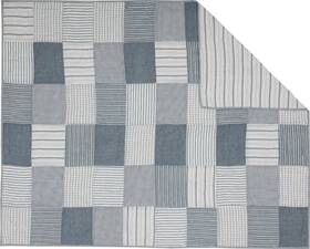 Victorian Heart Co. 51258 Blue Patchwork Throw Stripe Reversible Farmhouse Sawyer Mill Hanging Option