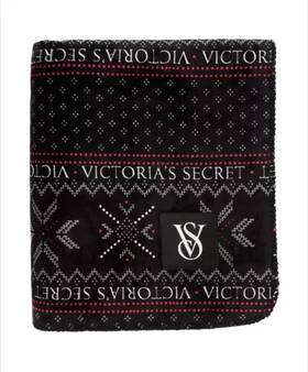 11229649 Victorias Secret Plush Sherpa Cozy Fleece Blanket Throw Fair Isle New