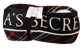 Victorias Secret 198765863180 Victoria S Christmas Plaid Logo Throw Blanket Nwt 50x60