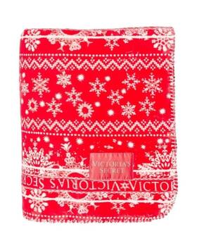 265713 Victorias Secret Nip 2022 Holiday Sherpa Blanket Red White Snowflake Sealed New