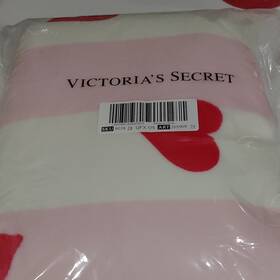 269909 Victorias Secret Pink Heart Pattern Blanket Throw Pink/white/red Os