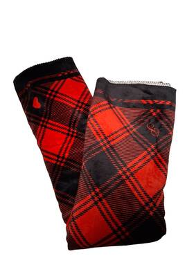 Cob-128-e Victorias Secret Pink Red Black Plaid Sherpa Polyester Throw Blanket 50x60