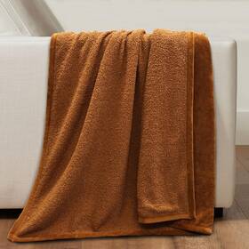Fleece-01 Vigorspring Brown Fall Throw Blanket - 50 Inch X 60 Cozy Teddy Faux Fur Reversible P