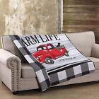 Dqt10087 Virah Bella Farm Life Black And White Plaid Lightweight Throw Blanket 50inchx60inch