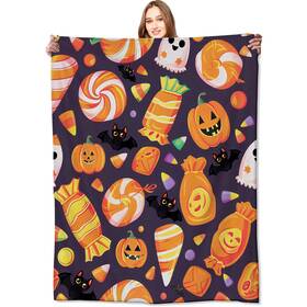 98fcs905sffr Vodrm Candy And Bags Blanketcute Treats Pumpkins Throw Blanketsgifts For Kids Girl