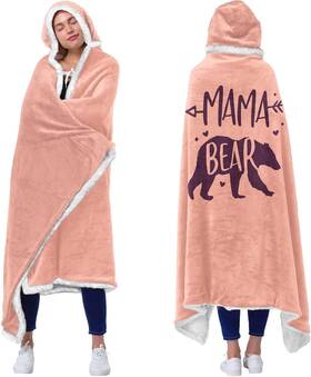 Vprintes 224678428014 Mama Pink Wearable Blanket Hoodie Birthday Gifts For Mom And Wife