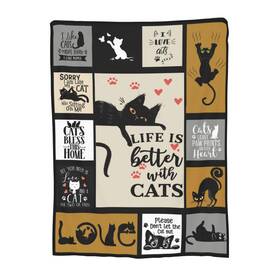 Ll123 Vvexp Cat Blanket 80x60 Inches Throw For Couch Gift Woman Men Flannel
