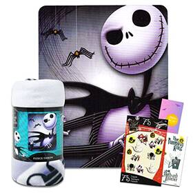 Wahalaa 039132001685 Nightmare Before Christmas Fleece Blanket Set - Jack Skellington Bund