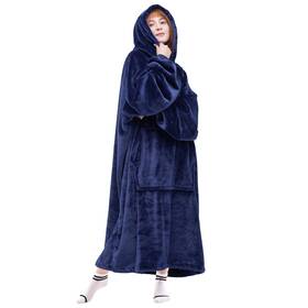 Hgbk624 Waitu Wearable Blanket Sweatshirt Gifts For Women And Men Warm Adult Navy