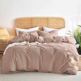 A1103-bt3-q Wake In Cloud J - Cotton Duvet Cover Set Queen Size Dusty Pink