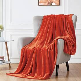Walensee 791390080894 Fleece Blanket Plush Throw Fuzzy Lightweight Size 50x60 Orang