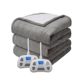 04-wmus-k Warm Storm Sh Heated Electric Blanket King Size 90x100 Anti-static Flannel And Sherpa Heating