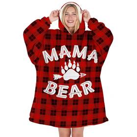 Warmstorey 017609644467 Mama Bear Hoodie Blanket For Women 73x47 Inches