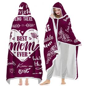 Warmstorey 017609644498 Best Mom Ever Blanket Hoodie Mothers Day Birthday Gift For Cozy Fo