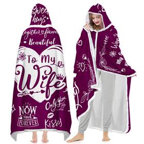 Warmstorey 017609644511 Wearable Blanket Hoodie To My Wife Mom Cozy