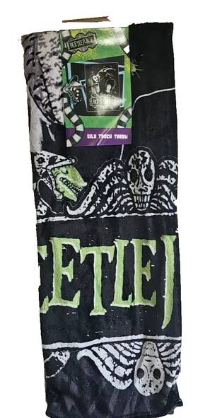 Warner Bros 190604951553 New 2024 Beetlejuice Halloween Soft Silk Throw Blanket 50 Inch X 70 Ghost World