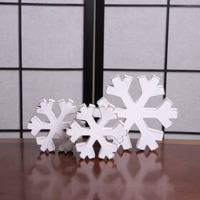 B09mn65466 Wawoo 3 Pieces Winter Farmhouse Snowflake Decor White Distressed Snowflakes For Christ