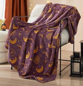 Way To Celebrate 197502073844 Halloween Mystical Constellation Plush Throw Blanket 50 Inch X 60