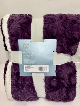 111680 Wayland Square #111680 Plush And Luxurious Comfort Blanket 50 X 60 Inch Purple White