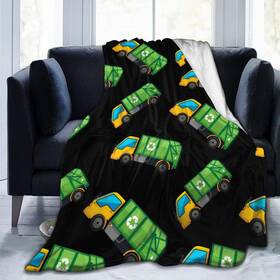 Hjrop9fj-67799889 Waymay Cartoon Garbage Truck Ultra Soft Flannel Fleece All Season Light Weight Living R