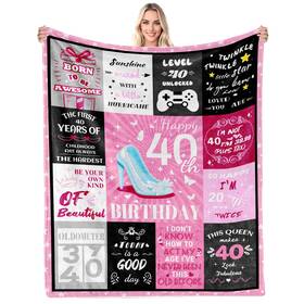 Sb2-40women-5060 Wazzio Spcieeoh 40th Birthday Gifts For Women Blanket Birt