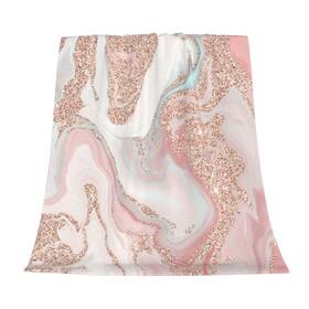 Wcm175ioers Wcmyii Rose Gold Glitter Coral Gray Pastel Marble Fleece Throw Blanket For Couch Cha