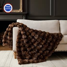 Pmt-bw-coffee-5060 Wdcozy Throw Blanket 50 X 60 950 Gsm Cheetah Leopard Print Bubble Luxury Faux