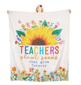 Zt-2095 Wefrea Teacher Sunflower Blanket 60 Inch X50 Graduation Retirement Christmas Gift