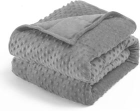 5w10885 Wemore Minky Dot Weighted Blanket For Adults Queen Size 15 Lbs Soft Cozy Heavy