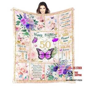Al139 Wenngngt Blanket 50 Year Old Gifts For Women Happy Fun 60 Inch X50 50th Birthday