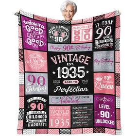 Wb2158 Weropther 90th Birthday Gifts For Women Throw Blanket 60 Inch X 50 90 Year Old Gi