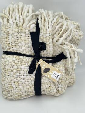 4167164 West Elm Nwt 50 X 60 Inch Marled Basketweave Throw Ivory