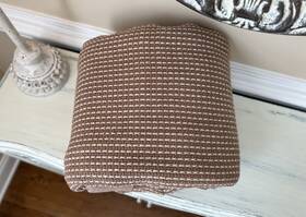 4607468 West Elm Two-tone Cotton Linen Full/queen Blanket Mulberry Nwot Ob