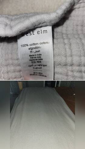 5308950 West Elm Dreamy Bliss Gauze Queen Size Gray Blanket