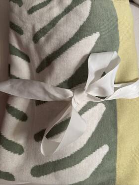 9092066 West Elm Cotton Knit Throw Blanket 52 X 80 Woven Mid-weight Palm