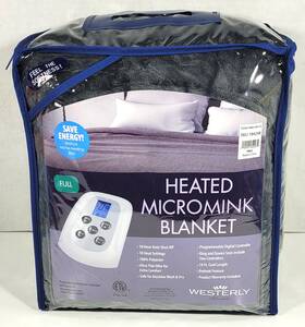 184248 Westerly Full Size Electric Heated Blanket With Dual Controllers Gray